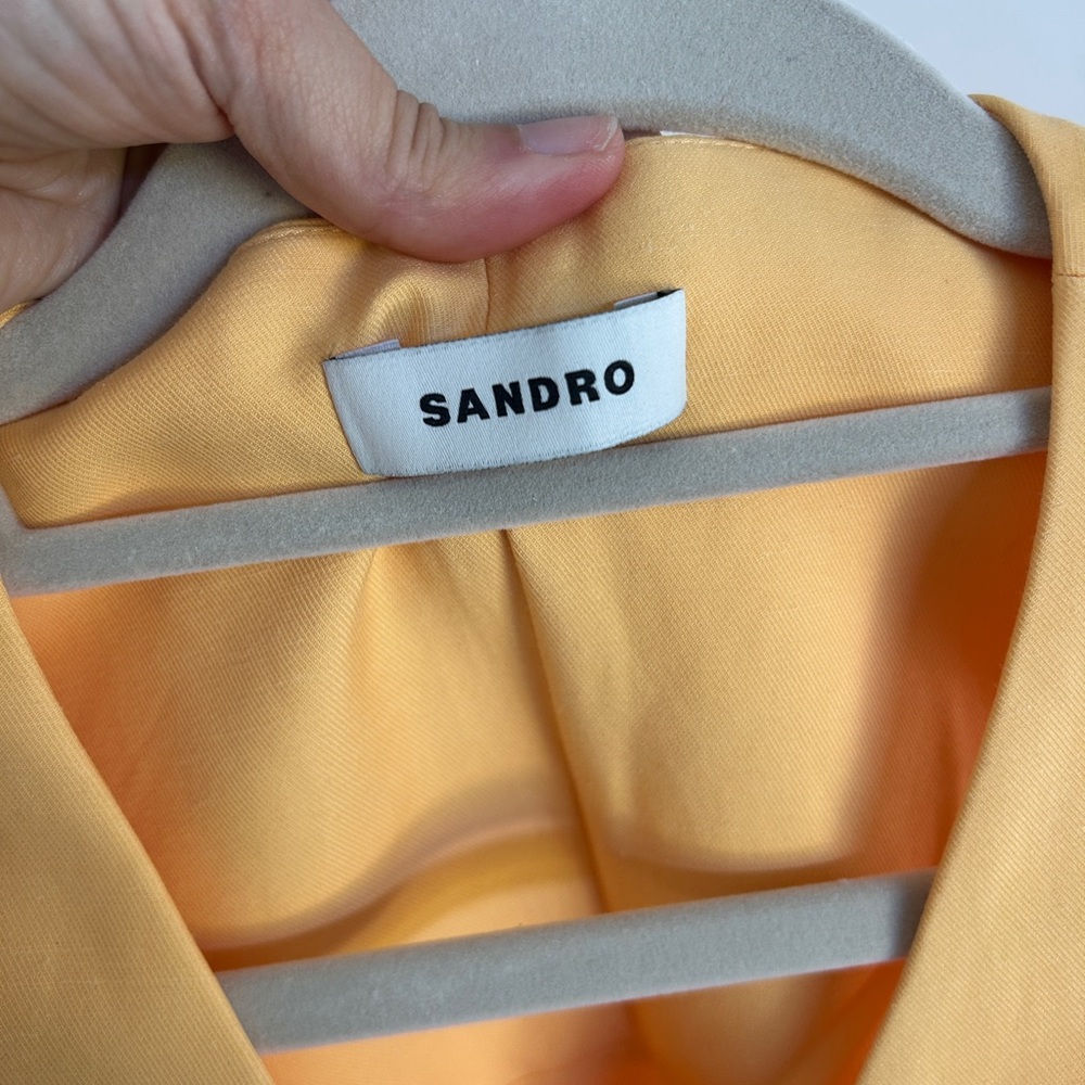 Sandro Butter Yellow Buttoned Mini Dress - Picture 4 of 7